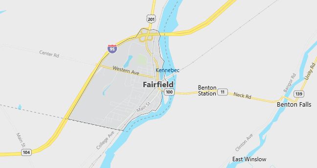 Map of Fairfield, ME