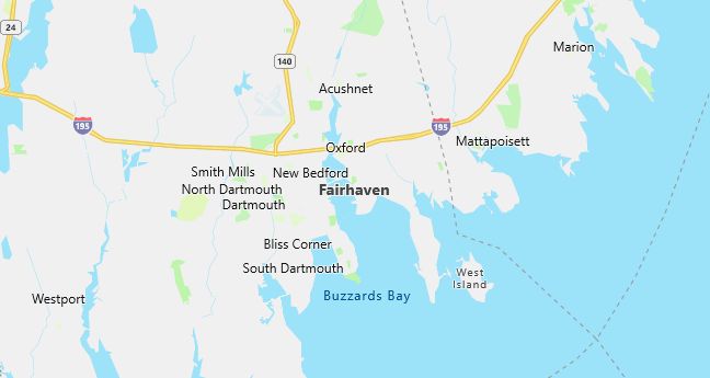 Map of Fairhaven, MA