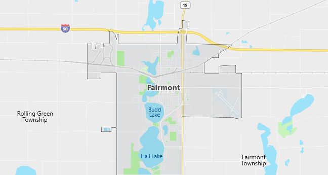 Map of Fairmont, MN