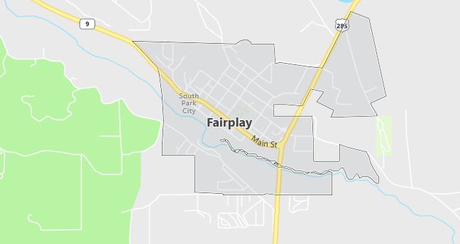 Map of Fairplay, CO