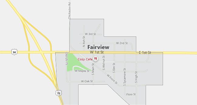 Map of Fairview, KS