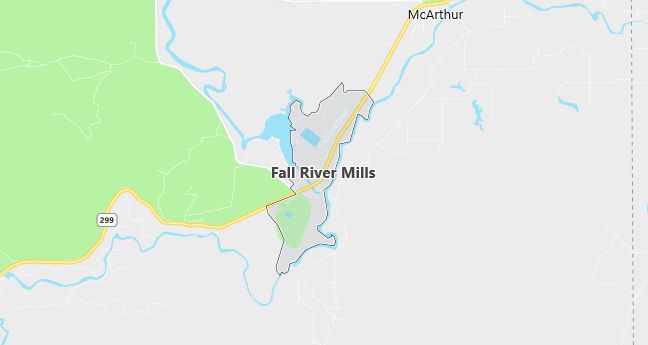 Map of Fall River Mills, CA