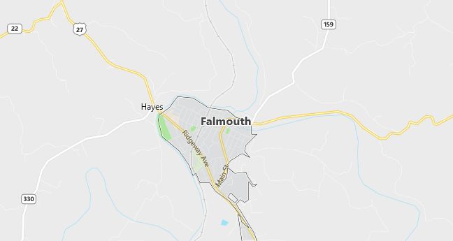 Map of Falmouth, KY