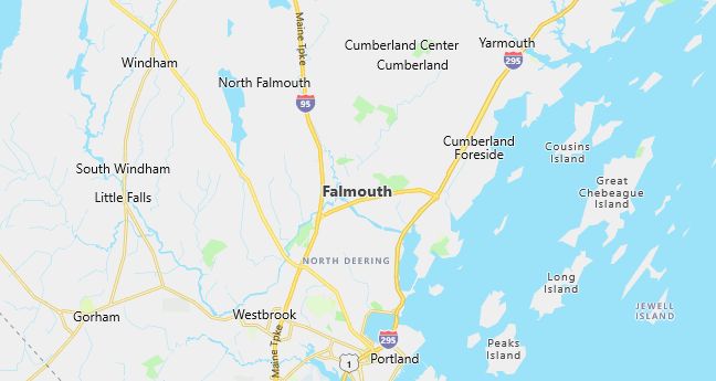 Map of Falmouth, ME