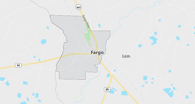 Map of Fargo, GA