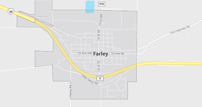 Map of Farley, IA