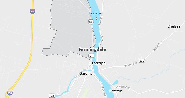 Map of Farmingdale, ME