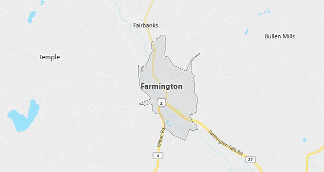 Map of Farmington, ME