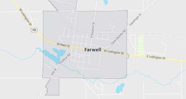 Map of Farwell, MI