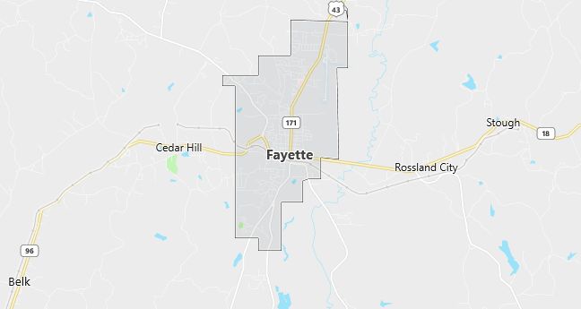 Map of Fayette, AL