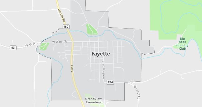 Map of Fayette, IA