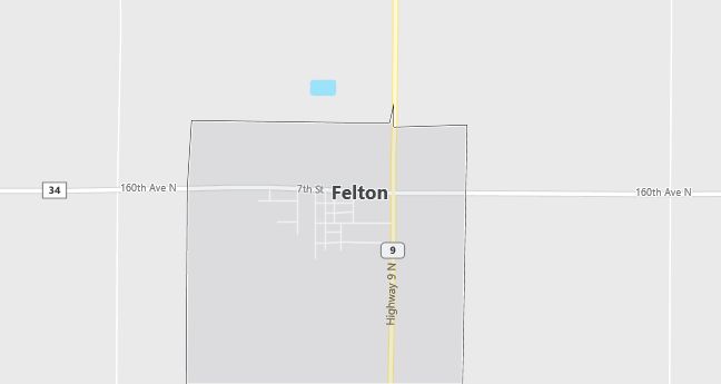 Map of Felton, MN