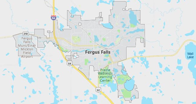 Map of Fergus Falls, MN