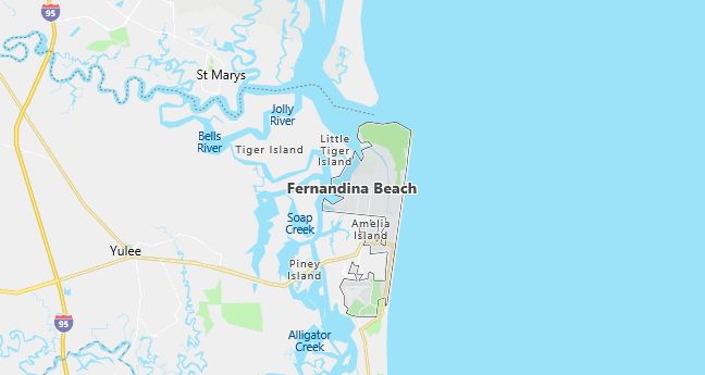 Map of Fernandina Beach, FL