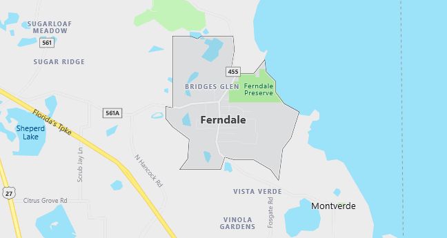 Map of Ferndale, FL