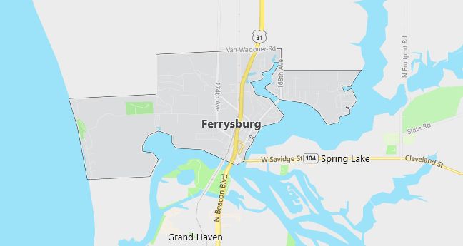 Map of Ferrysburg, MI