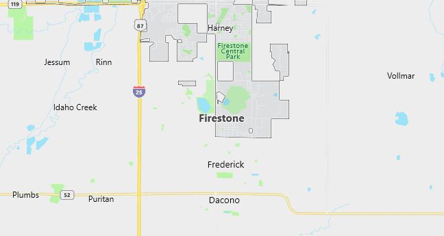 Map of Firestone, CO