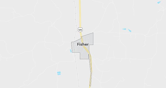 Map of Fisher, LA