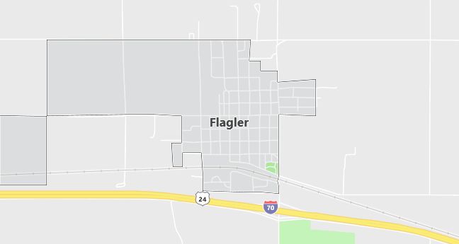 Map of Flagler, CO