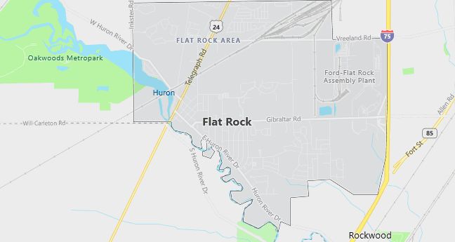 Map of Flat Rock, MI