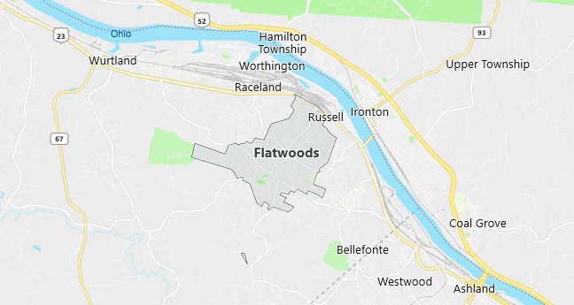 Map of Flatwoods, KY