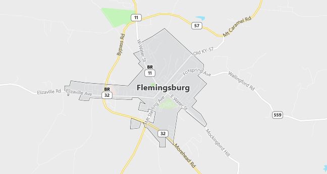 Map of Flemingsburg, KY