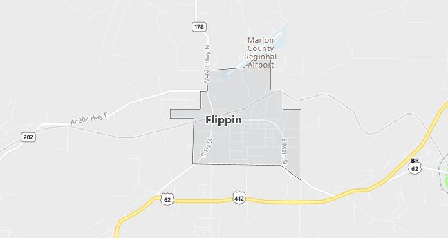 Map of Flippin, AR