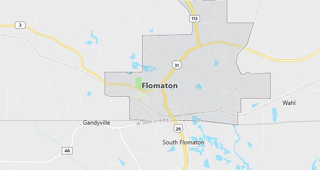 Map of Flomaton, AL