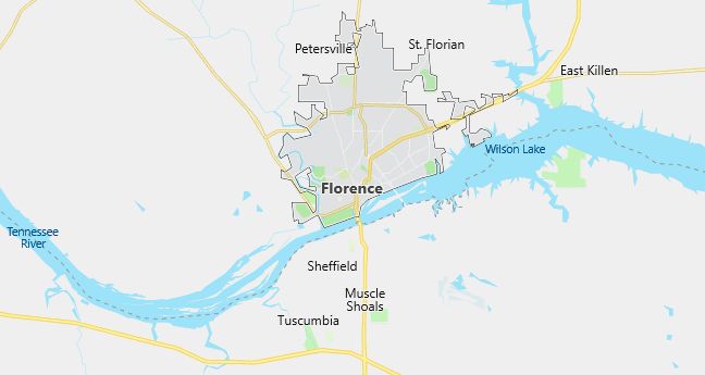 Map of Florence, AL