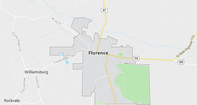 Map of Florence, CO