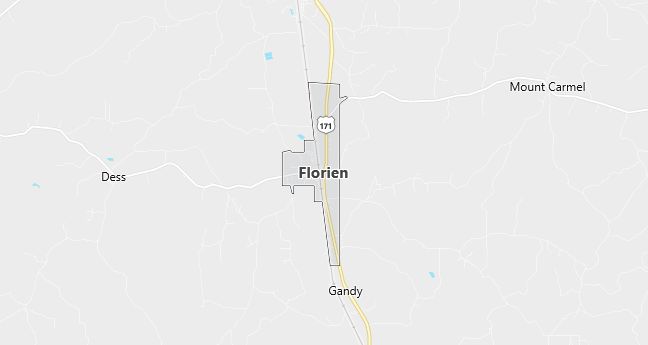 Map of Florien, LA