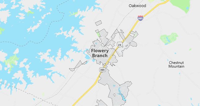 Map of Flowery Branch, GA