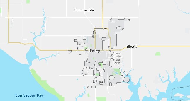 Map of Foley, AL