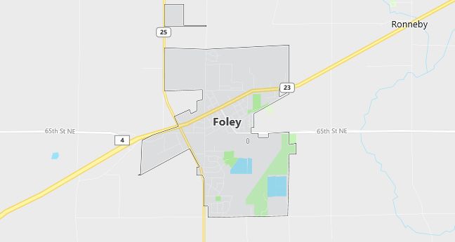 Map of Foley, MN