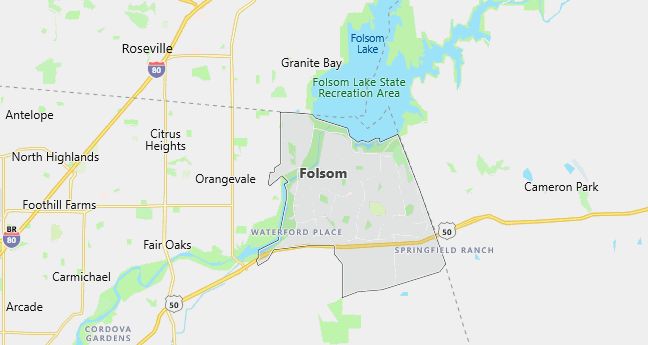 Map of Folsom, CA