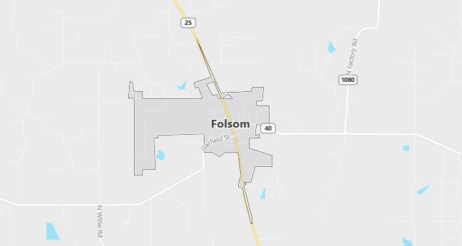 Map of Folsom, LA