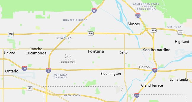 Map of Fontana, CA