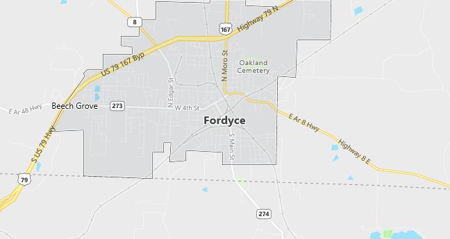 Map of Fordyce, AR