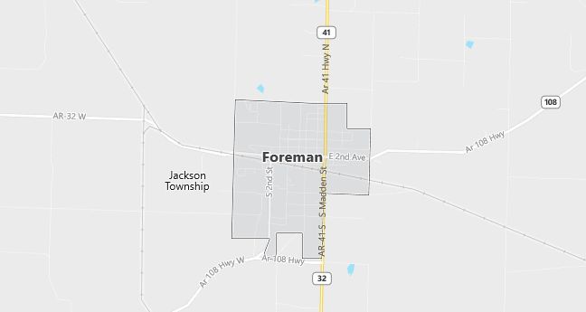 Map of Foreman, AR