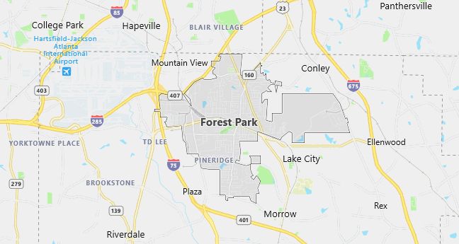 Map of Forest Park, GA