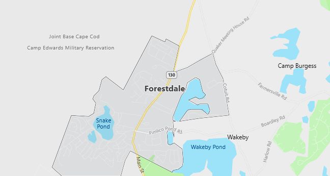 Map of Forestdale, MA