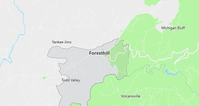 Map of Foresthill, CA