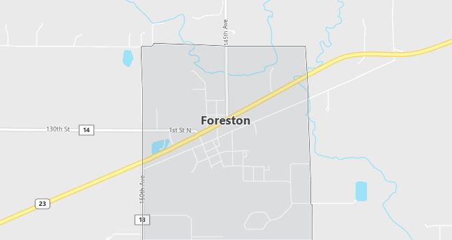 Map of Foreston, MN