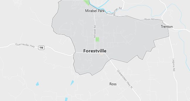 Map of Forestville, CA