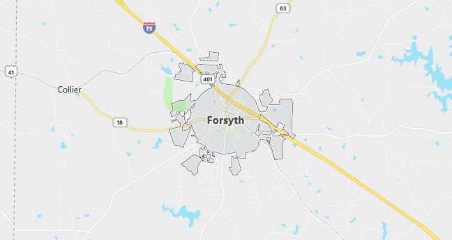 Map of Forsyth, GA