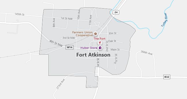 Map of Fort Atkinson, IA