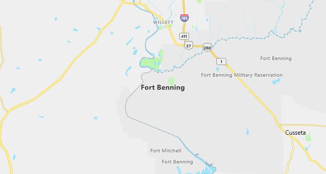 Map of Fort Benning, GA