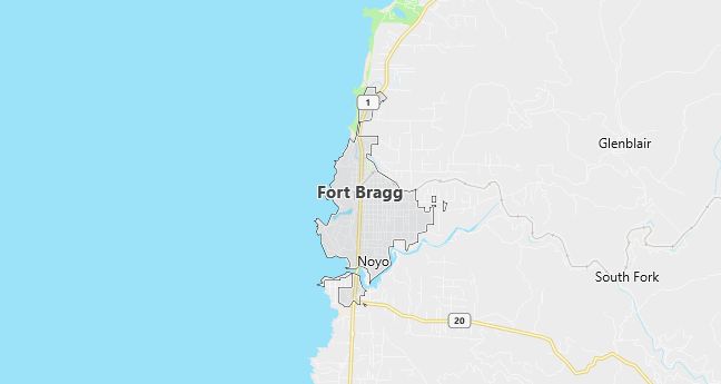 Map of Fort Bragg, CA