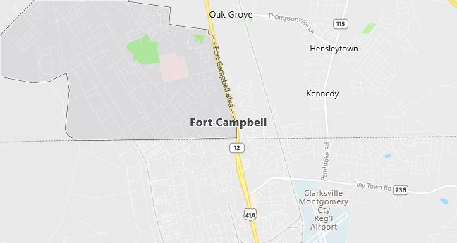 Map of Fort Campbell, KY