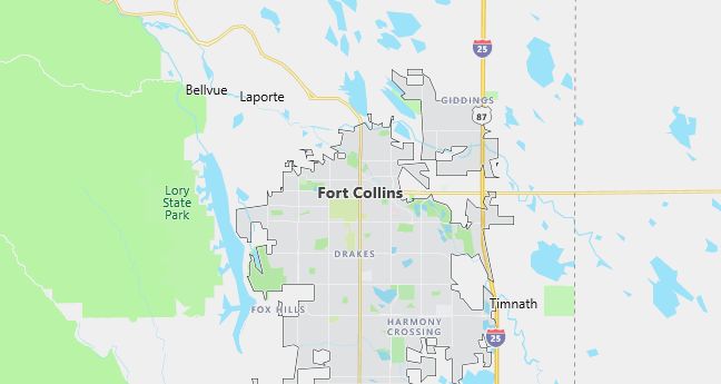 Map of Fort Collins, CO